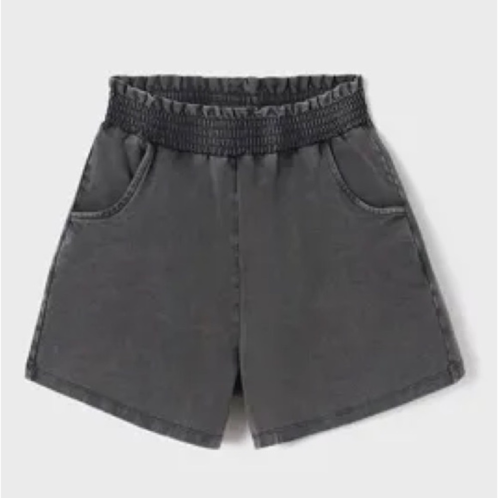 Size 16 Girls Mayoral Charcoal Elastic Waist Kids Shorts